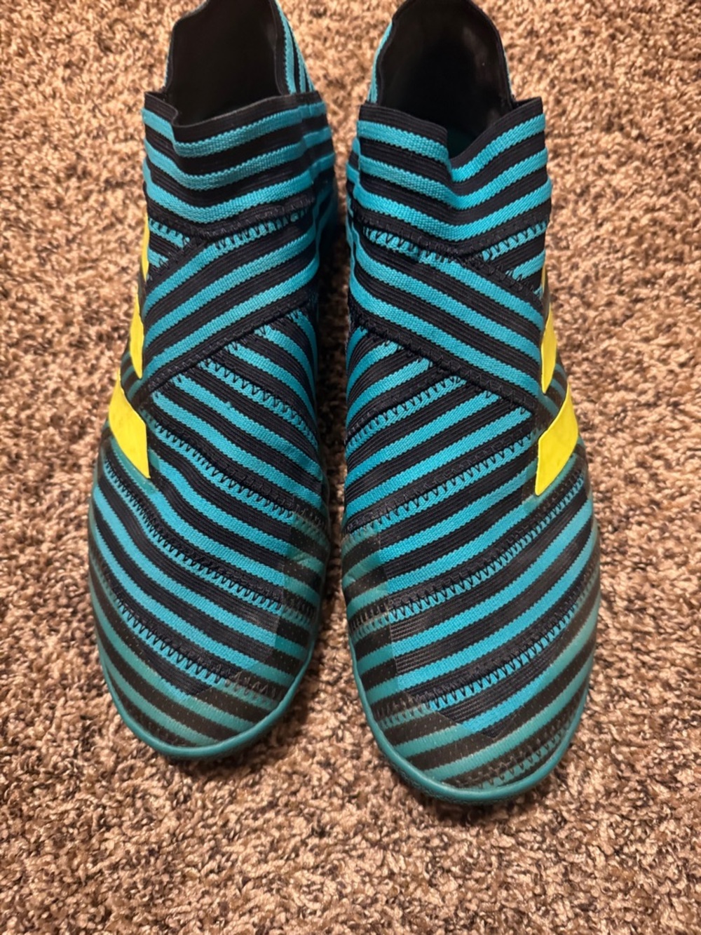 adidas Slip-On Sneakers in Teal, Black & Yellow